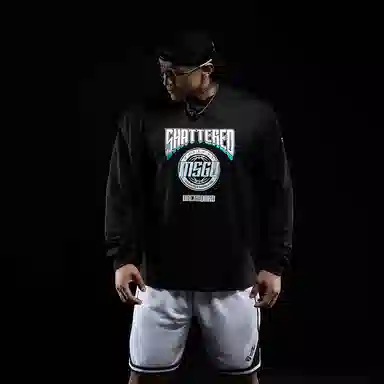 Monster Guardians Heavyweight Crewneck Long Sleeve Tee Black