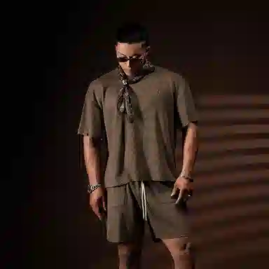 Monster Guardians Waffle Loose Fit Embroidered Tee