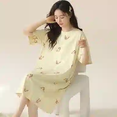 帕兰朵 薄款可爱外穿短袖睡裙 女款