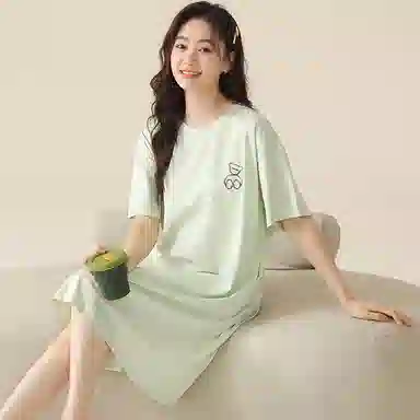 帕兰朵 薄款可爱外穿短袖睡裙 女款