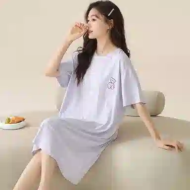 帕兰朵 薄款可爱外穿短袖睡裙 女款