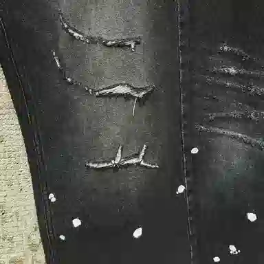 False Perception Embroidered Washed Denim Jeans