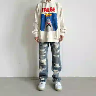 False Perception Simpson Shark Graffiti Hoodie