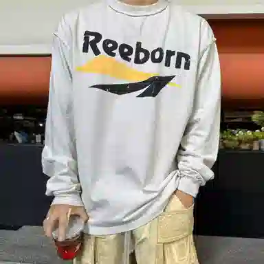 False Perception Slogan Washed Long Sleeve Tee