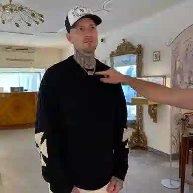 Askyurself Cross Hem Knit Sweater Black