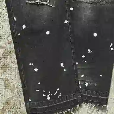 False Perception Embroidered Washed Denim Jeans