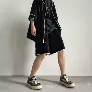 False Perception Logo Stripe Shorts