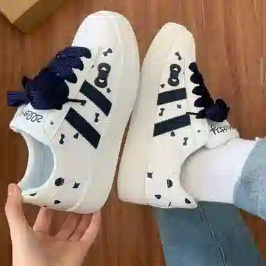 超纤皮 小众设计可爱蝴蝶结潮流时尚休闲百搭青春学院风 耐磨透气轻便 低帮 生活休闲鞋 女款