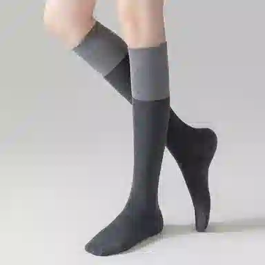 拾袜记 拼接长筒袜系列 休闲拼色过膝袜 女款