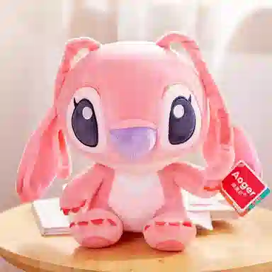 澳捷尔 坐式安琪 清新款 芬芳臻粉草莓熊 玩偶 毛绒公仔