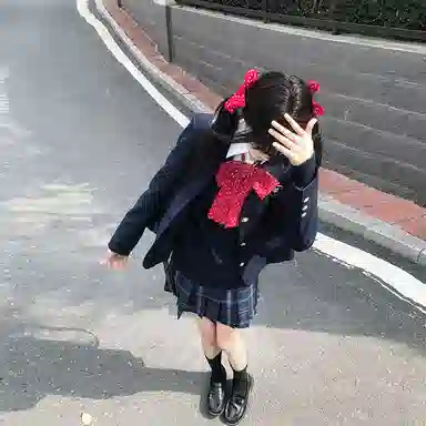 兔半眠 纯色学院风休闲制服 女款