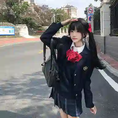 兔半眠 纯色学院风休闲制服 女款