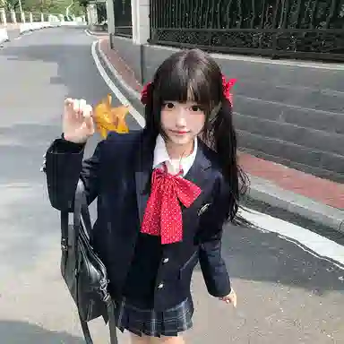 兔半眠 纯色学院风休闲制服 女款