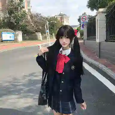 兔半眠 纯色学院风休闲制服 女款