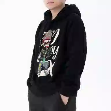 Ed Hardy X Cartoon Tiger Hoodie Black