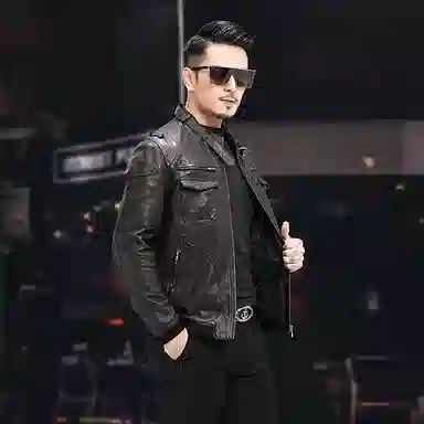 比利斯山羊 潮流商务休闲大气真皮皮衣 男女同款