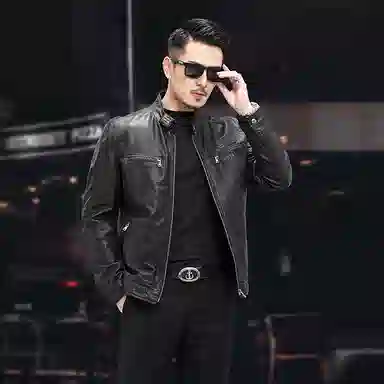 比利斯山羊 潮流时尚休闲大气真皮皮衣 男女同款