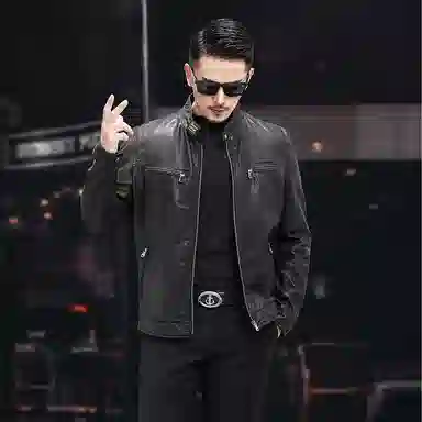 比利斯山羊 潮流时尚休闲大气真皮皮衣 男女同款