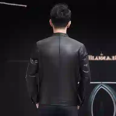 比利斯山羊 简约大气立领牛皮真皮皮衣 男女同款