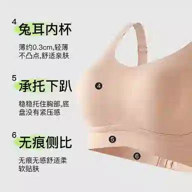 千奈美 大胸显小收副乳防下垂提拉无痕全罩杯薄款文胸 女款