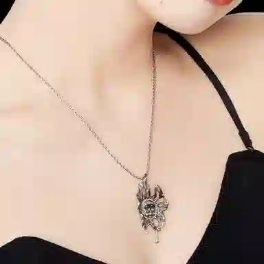 幻物黑姬通体纯银项链银饰