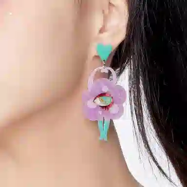 Quando Moon Resin Earrings