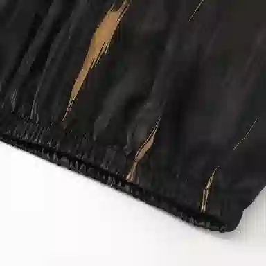 兰缪 亲肤舒适透气柔软翻领开衫短袖休闲可外穿家居服短裤长裤睡衣套装 男款 黑色