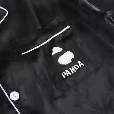 兰缪 简约亲肤舒适透气柔软纯色翻领开衫短袖休闲可外穿家居服短裤长裤睡衣套装 男款 黑色