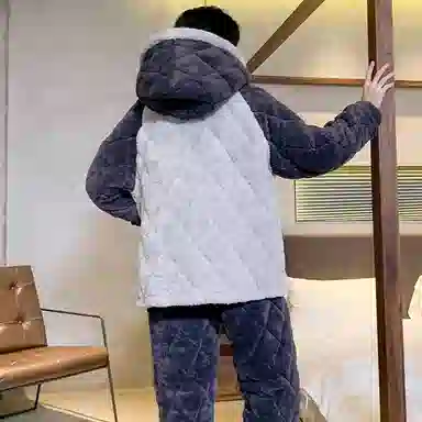 LAMIU Winter Quilted Pajama Set Gray