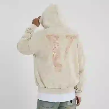 VLONE Fingerprint Logo Hoodie Beige