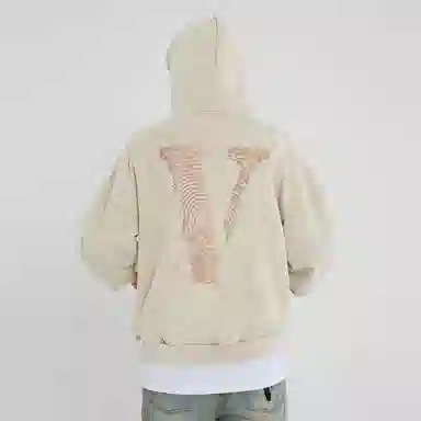 VLONE Fingerprint Logo Hoodie Beige