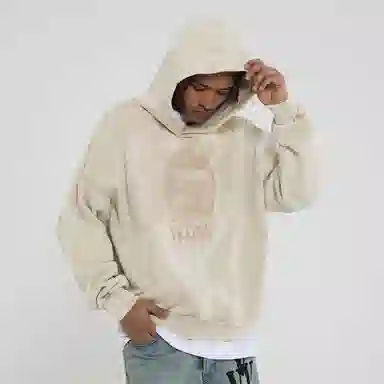 VLONE Fingerprint Logo Hoodie Beige