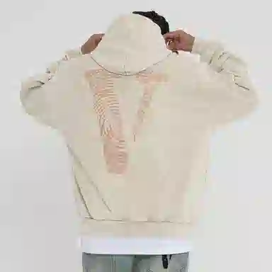 VLONE Fingerprint Logo Hoodie Beige