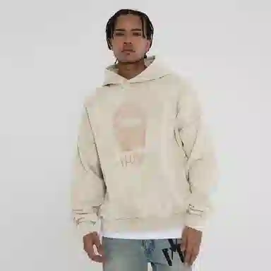 VLONE Fingerprint Logo Hoodie Beige