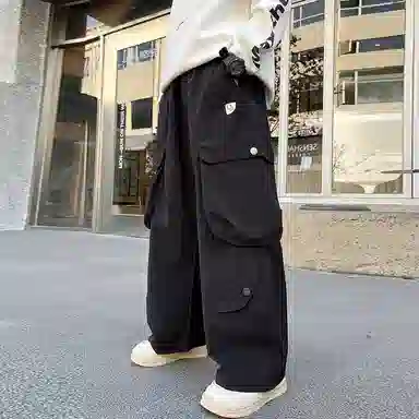 黑恐龙牛仔裤 宽松潮痞帅气