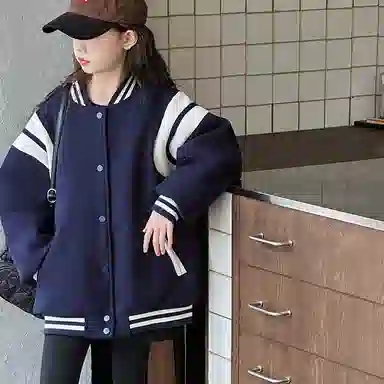 黑恐龙棒球服 撞色正肩外套 青少年