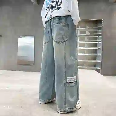 黑恐龙牛仔裤 休闲时尚宽松