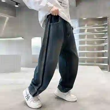 黑恐龙牛仔裤 秋季男孩潮休闲长裤 青少年