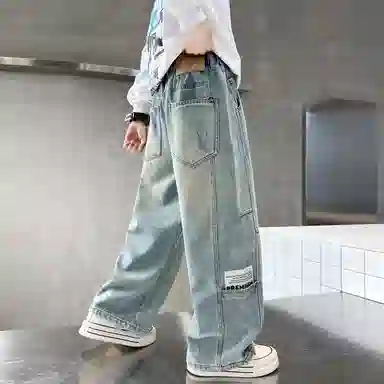 黑恐龙牛仔裤 休闲时尚宽松