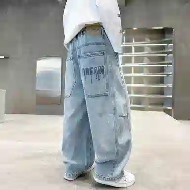 黑恐龙秋季直筒裤 宽松