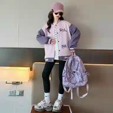 黑恐龙棒球服 儿童时髦春秋休闲百搭