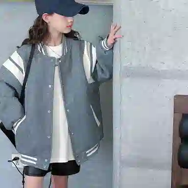 黑恐龙棒球服 撞色正肩外套 青少年