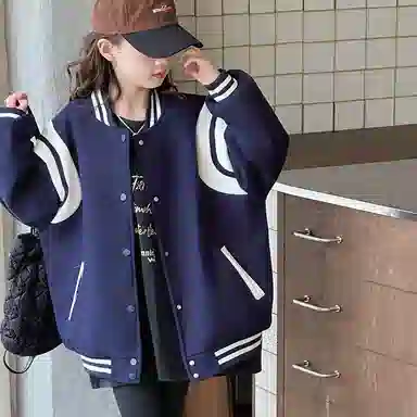 黑恐龙棒球服 撞色正肩外套 青少年