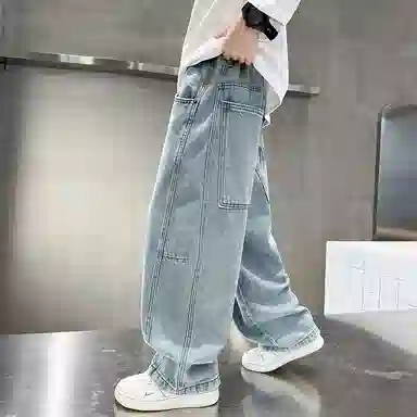 黑恐龙秋季直筒裤 宽松