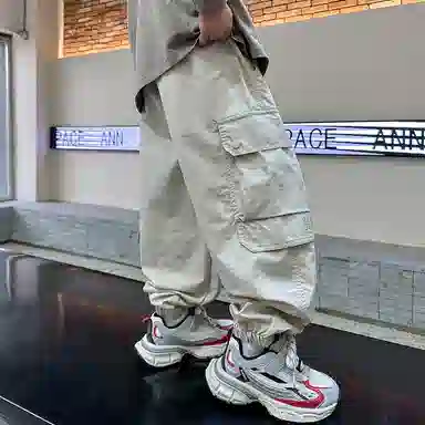 黑恐龙牛仔裤 工装秋装炸街休闲长裤 青少年