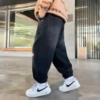 黑恐龙牛仔裤 男童秋装痞帅裤子