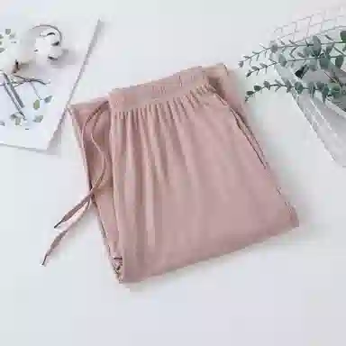 Huggy Kissy Thin Cool Lounge Pants Women Chen Wine Red