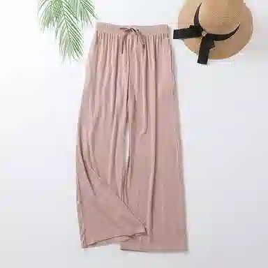 Huggy Kissy Thin Cool Lounge Pants Women Chen Wine Red