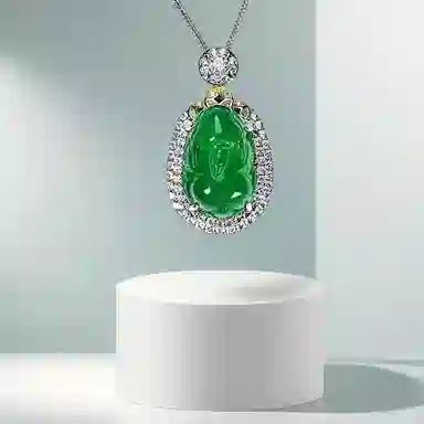 七小匠 新中式 设计感 温婉典雅 招财貔貅 玉髓 玉石项链 女款