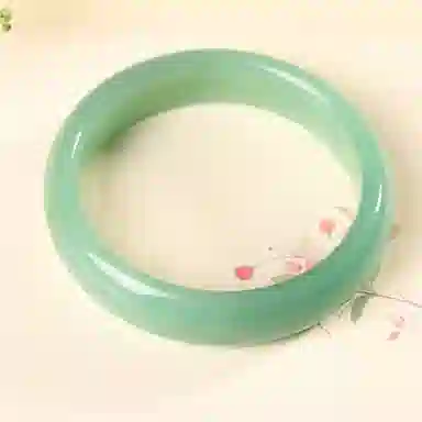 七小匠 国潮 青山黛贵妃镯 满绿 国风小众设计 气质 轻奢高级 古风温婉 复古 东陵玉 手镯 女款